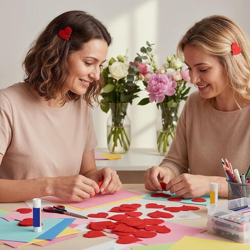 60 Pcs Red Felt Hearts for Crafts 1.96 Inch Mini Heart Shapes Decorative Scrapbooking Sewing Craft Embellishment Wedding Party Valentine’s Day Decoration in Saudi Arabia