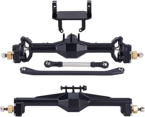 +10mm Diamond CNC Portal Axles with Lay Down Servo Mount & Links for 1/18 RC Crawler TRX4M Axle Upgrade Parts (Black-1Set) in Saudi Arabia