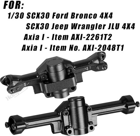 جزء ترقيات غطاء البوابة الخارجية الأمامية والخلفية RC لـ 1/30 SCX30 Jeep Wrangler JLU 4X4/F0rd Bronco 4X4 Chev rolet K10، محاور ألومنيوم أمامية وخلفية تقفز لأعلى، أسود in Kuwait