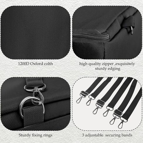 1Pcs Hay Bag for Horse,Slow Feed Bag Heavy Duty 1200D Oxford Fabric Hay Bag with Front Hay Nets Design and Zipper Large Top Load Feeding Bag for Horses and Livestock,24x11x24 Inch,Black in Saudi Arabia