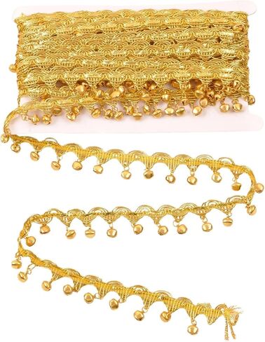10 Yards Gold Coin Shape Sequin Tassel Trim, Sequins Tassel Fringe Trim Women's Sequin Belly National Dance Accessory Coins Belly Dance Hip Scarf Belt (Leaf) in Saudi Arabia
