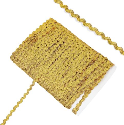 50 ياردة 5 مم ريك رف تقليم، موجة ذهبية الانحناء هامش الزخارف، مضفر المنسوجة ريك راك الشريط DIY بها بنفسك الخياطة الحرف فستان الزفاف أزياء الحفلات in Kuwait