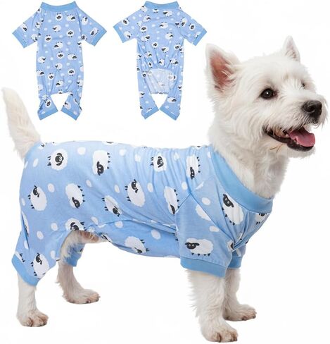 2026 New Cotton Dog Pajamas for Small & Medium Dogs - Soft Pet Onesie, Comfy Puppy Coat with Various Prints, Cute Pet Apparel for Dogs Sheep Large in Saudi Arabia