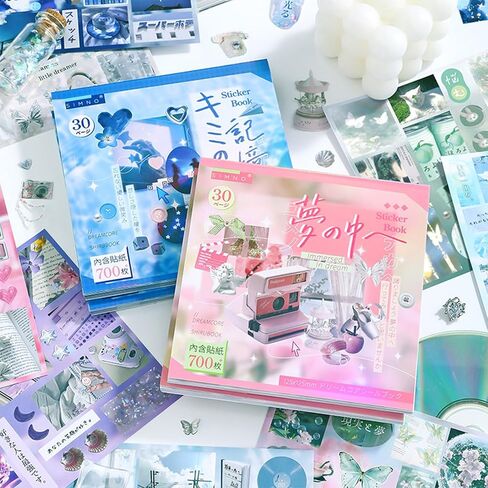Dreamcore Japanese Aesthetic Sticker Book, 700+ Die-Cut Glossy and Matte Stickers, 30 Sheets, 2 Styles for Journaling, Scrapbooking, Planners-Prayer Board Supplies-Vision Board Supplies in Saudi Arabia