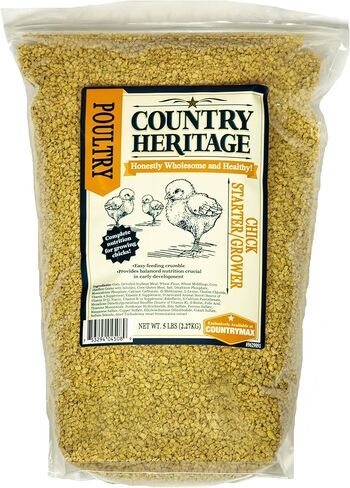Country Heritage Chick Starter Grower Feed 50lbs - Non-Medicated Complete Nutrition Crumble for Baby Chickens Turkeys Ducks Geese, 18% Protein in Kuwait