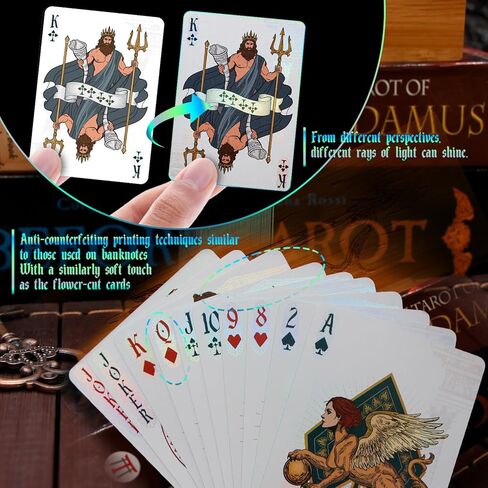 WJPC Hot Stamp Foil Edge of Blue Green Playing Cards، أوراق لعب مقطوعة على شكل زهرة، عناصر من الأساطير اليونانية القديمة، مجموعة من البطاقات، بطاقات لعبة البوكر وهدايا الحفلات (الأساطير اليونانية القديمة) in Kuwait