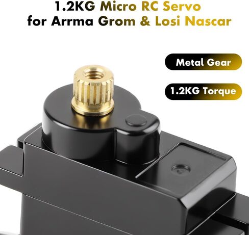 GLOBACT 1.2KG Metal Gear Servo مع ذراع توفير المؤازرة الألومنيوم 20T ووصلة سحب التوجيه لـ Arrma Granite Grom/Mojave Grom/Typhon Grom Losi RC Truck Racecar ترقية SPMSSX110 ARA340203 in Saudi Arabia