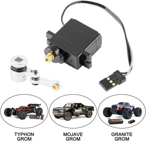 GLOBACT 1.2KG Metal Gear Servo مع ذراع توفير المؤازرة الألومنيوم 20T ووصلة سحب التوجيه لـ Arrma Granite Grom/Mojave Grom/Typhon Grom Losi RC Truck Racecar ترقية SPMSSX110 ARA340203 in Saudi Arabia