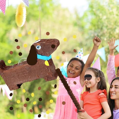 Soulchen Dachshund Puppy Party Piñata كلب صغير Piñata مع معصوب العينين والخفافيش جرو الكلب موضوع حفلة عيد ميلاد لعبة الزينة لسينكو دي مايو in Kuwait