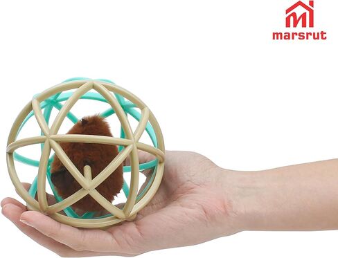 Squeaky Mouse Ball Cat Toy with Simulated Sound, 4.3in Mouse Ball Cage, Squeky Balls for Cats to Play With Indoor, Interactive Plastic Squeak Funny Toys Best for Playing Chasing Chewing Training in Saudi Arabia