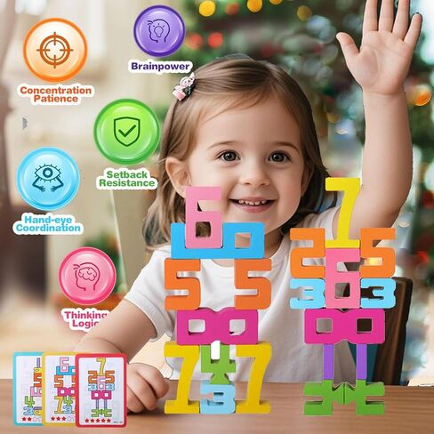 20Pcs Wooden Number Building Blocks,Montessori Number Block Math Learning Toys for Kids,Digital Educational Stacking Counting Toys,Gifts for Boys and Girls in Saudi Arabia