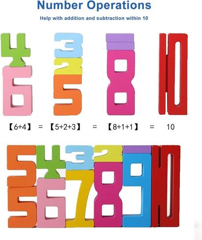 20Pcs Wooden Number Building Blocks,Montessori Number Block Math Learning Toys for Kids,Digital Educational Stacking Counting Toys,Gifts for Boys and Girls in Saudi Arabia