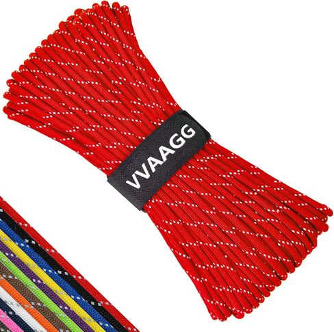 VVAAGG Reflective Paracord, 550 Parachute Cord, 4MM 7-Strand Nylon Rope | Utility Para Cords Lanyard for Tent Camping Hiking Survival Bracelet Tactical Clothesline DIY Projects in Kuwait