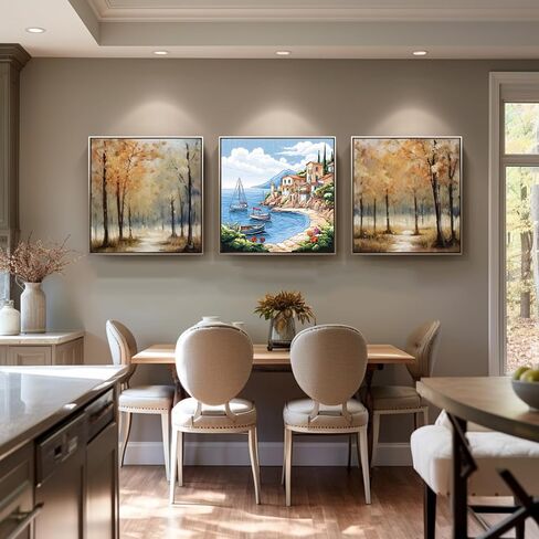 51buyoutgo 11CT Stamped Cross Stitch Kits for Adults - 16x16 IN Beginner Embroidery Kit with Funny Washable Bay Landscape Pattern, Pre Printed Fabric, Fit for DIY Home Decor, Mom Gifts & Stress Relief in Kuwait