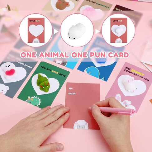 هدايا عيد الحب للأطفال - 24 عبوة من ألعاب موتشي سكويشيز مع بطاقات، هدايا تبادل هدايا الفصول الدراسية لعيد الحب، هدايا الحفلات، ألعاب فيدجيت القابلة للتمدد، ألعاب الضغط للأولاد والبنات in Kuwait