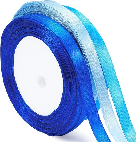 72 Yards Blue Ribbon Set: Dusty and Light Blue Ribbon 3/8 Inch x 3 Rolls for Crafts, Gift Wrapping, Floral Bouquets, Weddings, and Decorations in Saudi Arabia