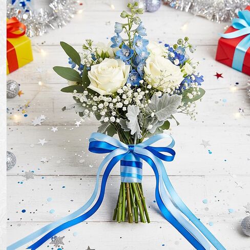 72 Yards Blue Ribbon Set: Dusty and Light Blue Ribbon 3/8 Inch x 3 Rolls for Crafts, Gift Wrapping, Floral Bouquets, Weddings, and Decorations in Saudi Arabia