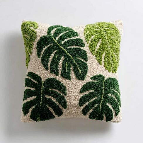 DIY مزلاج هوك وسادة كيت الأخضر Monstera Deliciosa يترك سهلة للمبتدئين اللون مختوم المخدة 43x43 سم وسادة أريكة غرفة نوم ديكور الحرفية in Kuwait