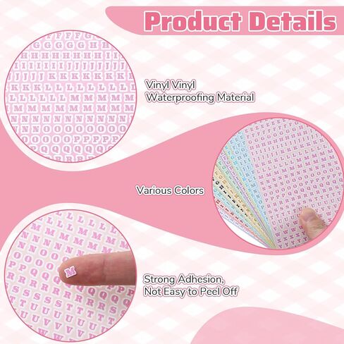 4120 PCS Small Letter Stickers Mini Vinyl Letter Stickers 10 Colors 0.24inch Small Alphabet Sticker Self-Adhesive A-Z Waterproof Sticker for Scrapbooking DIY Cards Planner Craft Keyboard Decor in Saudi Arabia