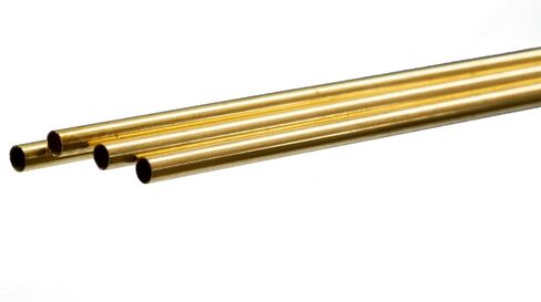 K&S Precision Metals 3937 Round Brass Tube: 4.5mm OD x 0.225mm Wall x 1 Meter Long, 4 Pieces, Made in USA in Saudi Arabia