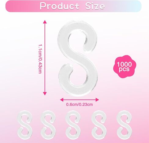 1000 قطعة من مشابك الشريط المطاطي للأساور المنوال، مجموعة أساور مطاطية مع مشابك وموصلات، صناعة الأساور بنفسك، مشابك بلاستيكية شفافة لحرف الأطفال والكبار in Kuwait