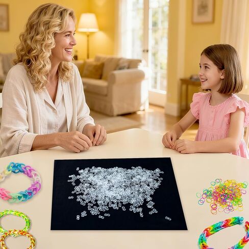 1000 قطعة من مشابك الشريط المطاطي للأساور المنوال، مجموعة أساور مطاطية مع مشابك وموصلات، صناعة الأساور بنفسك، مشابك بلاستيكية شفافة لحرف الأطفال والكبار in Kuwait