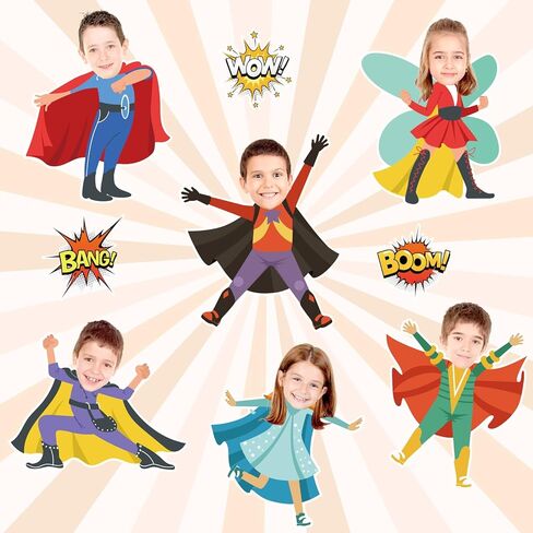 90 PCS Super Themed Hero Cutouts Hero Theme Paper DIY Photo Picture Crafts with 200 PCS Glue Points Super Themed Bulletin Board Decorations for Kids Classroom Party Decor Birthday Supplies in Saudi Arabia