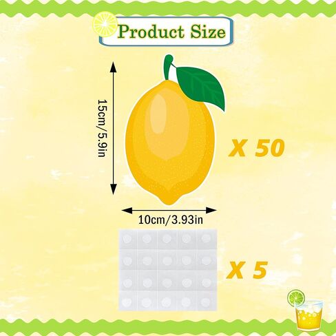 50 PCS Lemon Cutouts for Bulletin Board Decorations, Lemon Cutout Paper Cut-Outs Cardboard for Classroom Bulletin Board Wall Decor Teacher Student Craft Fruits Party Supplies, 6 in in Saudi Arabia