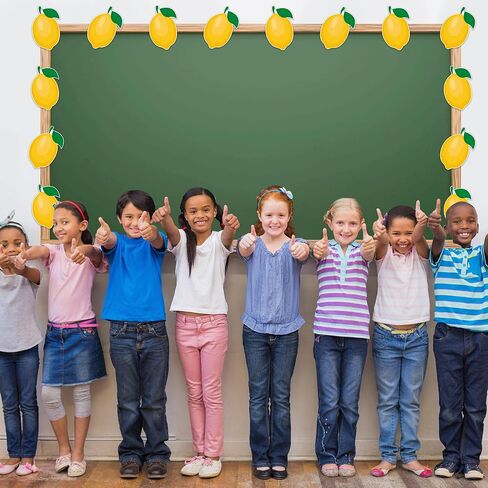 50 PCS Lemon Cutouts for Bulletin Board Decorations, Lemon Cutout Paper Cut-Outs Cardboard for Classroom Bulletin Board Wall Decor Teacher Student Craft Fruits Party Supplies, 6 in in Saudi Arabia