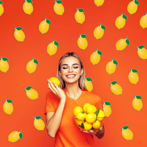 50 PCS Lemon Cutouts for Bulletin Board Decorations, Lemon Cutout Paper Cut-Outs Cardboard for Classroom Bulletin Board Wall Decor Teacher Student Craft Fruits Party Supplies, 6 in in Saudi Arabia