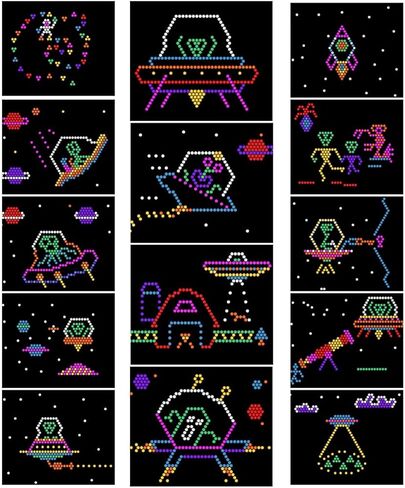 Alien Space Theme - Pattern Refill Template Sheets Compatible with Lite Brite- 14 Pack (9" x 12" Vintage) in Kuwait