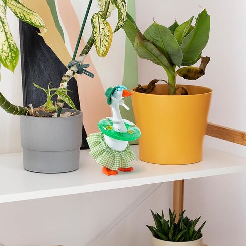 30Pcs Desk Goose Outfits 7inch Mini Goose Summer Colorful Clothes with Dress Bikini Swimming Rings Sunglasses Hats, Small Desk Duck Accessory for Magnetic Funny Geese Outdoor Statue Decor in Kuwait