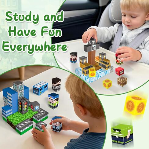 100 PCS Kids Magnetic Building Blocks, Police Station and Pirate Ship Theme, Educational Construction Toy Set, Creative Learning Playset in Saudi Arabia