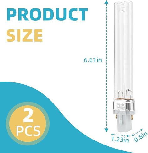9W UV Light Bulb for Fish Tank, Outdoor Pond - Aquarium G23 Base UVC Clarifier Lamp Compatible with JUP-01 UVE9 CF400 CF500 UVCP-9 in Saudi Arabia