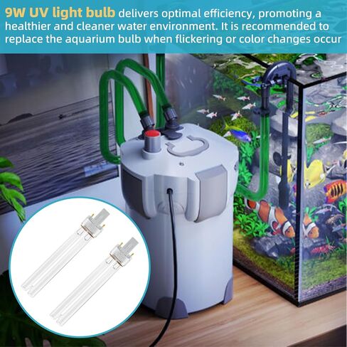 9W UV Light Bulb for Fish Tank, Outdoor Pond - Aquarium G23 Base UVC Clarifier Lamp Compatible with JUP-01 UVE9 CF400 CF500 UVCP-9 in Saudi Arabia
