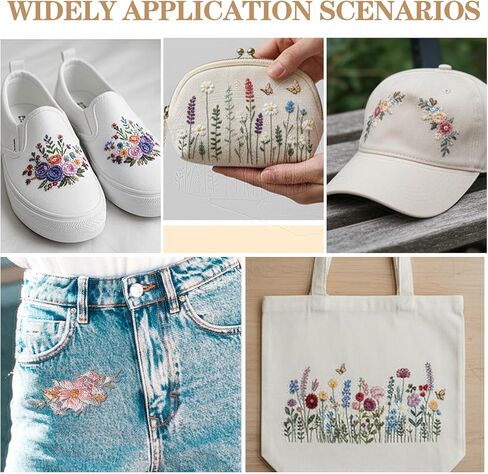 26 Pcs Embroidery Patterns, Floral Designs Water Soluble Embroidery Patterns, Sewing Accessories, Stick and Stitch Designs for Craft Enthusiasts Sewing in Saudi Arabia