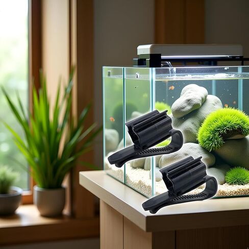 4Pcs Black Fish for Tank Mounting Clip Water Pipe Hose Holder Multifunction Adjustable Clamp for 0.31""-0.62"" Dia Tub Aquarium Tube Holder, Aquarium Air Pump Accessories Aquarium Pumps and Filters in Saudi Arabia