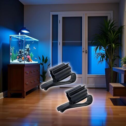 4Pcs Black Fish for Tank Mounting Clip Water Pipe Hose Holder Multifunction Adjustable Clamp for 0.31""-0.62"" Dia Tub Aquarium Tube Holder, Aquarium Air Pump Accessories Aquarium Pumps and Filters in Saudi Arabia