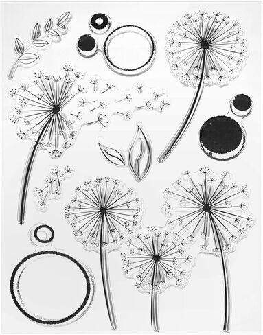Transparent Silicone Stamps, 1 Pcs T1805 Dandelion Clear Stamps for Card Making Decoration DIY Scrapbooking Embossing Album Decor Craft, Clear in Saudi Arabia