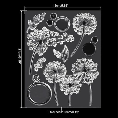 Transparent Silicone Stamps, 1 Pcs T1805 Dandelion Clear Stamps for Card Making Decoration DIY Scrapbooking Embossing Album Decor Craft, Clear in Saudi Arabia