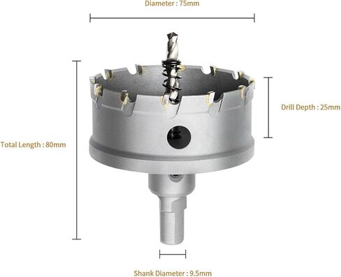 Meccion TCT كربيد هول المنشار مثقاب 22 مم 7/8 بوصة قاطع ثقب صناعي عالي التحمل للفولاذ المقاوم للصدأ والمعادن والسبائك والحديد الزهر والنحاس in Kuwait