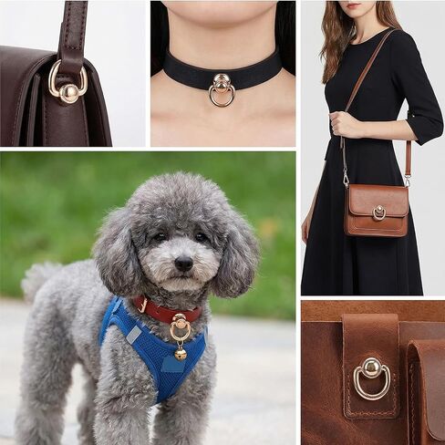6 Sets D Ring Stud Screw Ball for Leather Purse 360° Rotatable D Rings for Purse Purses Hardware for Bag Making with Stud Screws&Installation Tools Leather Rivets for DIY Wallet in Saudi Arabia