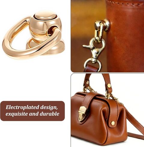 6 Sets D Ring Stud Screw Ball for Leather Purse 360° Rotatable D Rings for Purse Purses Hardware for Bag Making with Stud Screws&Installation Tools Leather Rivets for DIY Wallet in Saudi Arabia