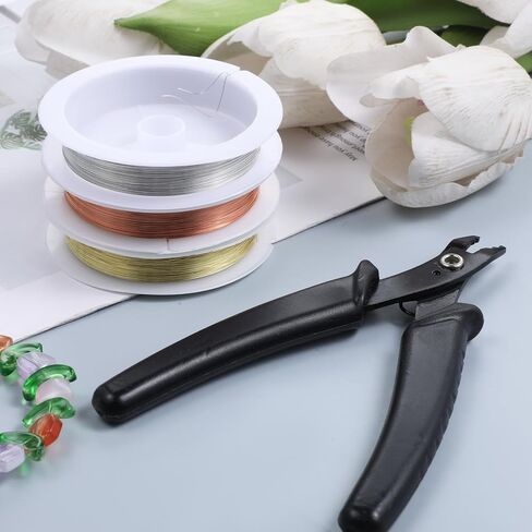مجوهرات حرفة سلك مجوهرات أسلاك خرز مع أداة متعددة الأغراض 4 قطع مجموعة أدوات مجوهرات 0.2 مم أسلاك نحاسية مقاومة للتلطيخ لإصلاح صناعة المجوهرات in Saudi Arabia
