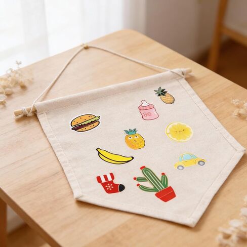 2PCS Canvas Banner, Wall Canvas Blanks for Embroidery, Pin Banner to Decorate with Wooden Dowel Fabric Diy Banners for Enamel Pins Lapels Buttons Badges Patches Collection, 26 x 30cm in Saudi Arabia