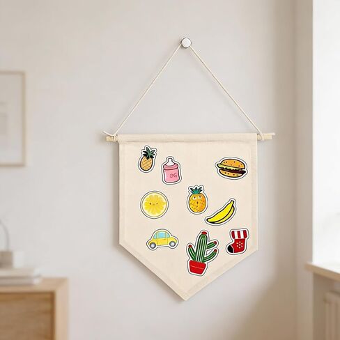 2PCS Canvas Banner, Wall Canvas Blanks for Embroidery, Pin Banner to Decorate with Wooden Dowel Fabric Diy Banners for Enamel Pins Lapels Buttons Badges Patches Collection, 26 x 30cm in Saudi Arabia