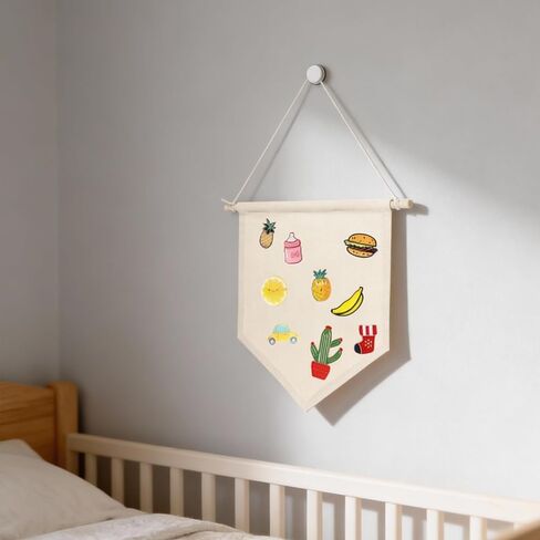 2PCS Canvas Banner, Wall Canvas Blanks for Embroidery, Pin Banner to Decorate with Wooden Dowel Fabric Diy Banners for Enamel Pins Lapels Buttons Badges Patches Collection, 26 x 30cm in Saudi Arabia
