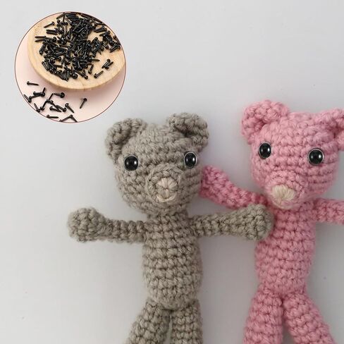 cobee 500 Pcs Eyes for Crochet Animals, Black Needle Felting Eyes 3mm/4mm/5mm/6mm Craft Eye, Plastic Eye for Bear Plush Animal Needle Felting Sewing DIY Crafts in Saudi Arabia