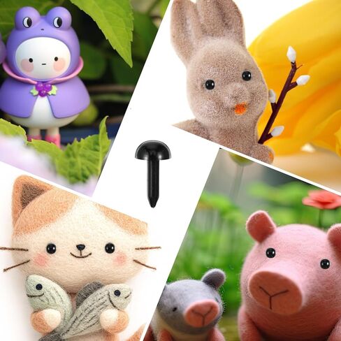 cobee 500 Pcs Eyes for Crochet Animals, Black Needle Felting Eyes 3mm/4mm/5mm/6mm Craft Eye, Plastic Eye for Bear Plush Animal Needle Felting Sewing DIY Crafts in Saudi Arabia