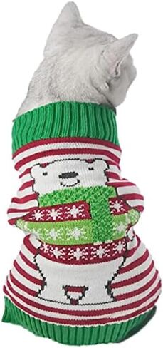 Dog Snowman Sweater Christmas Cat Costume Pet Polar Bear Design New Year Clothes (Polar Bear,S) in Saudi Arabia